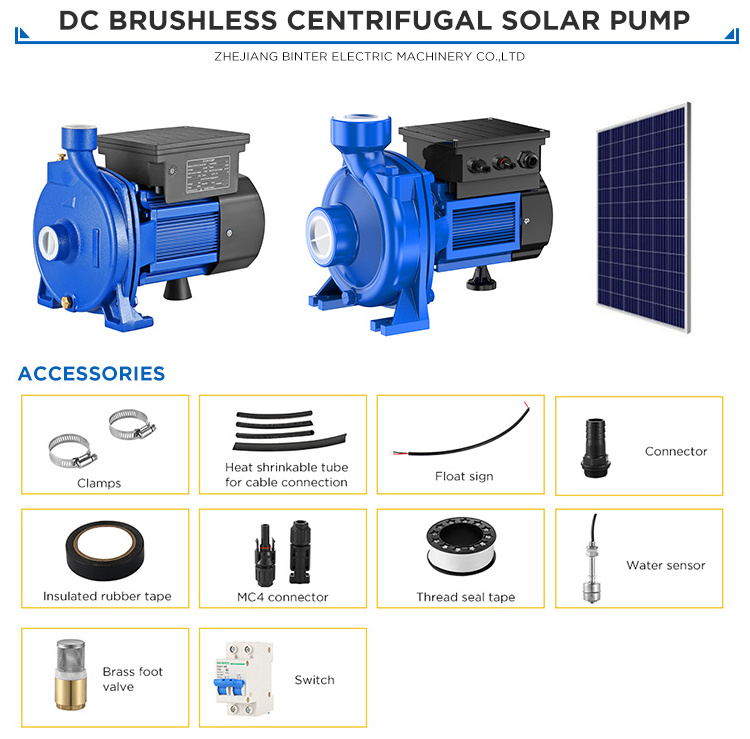 Easy to Sale High Pressure 72V 0.75KW Household Agriculture Centrifugal Solar Water Pump