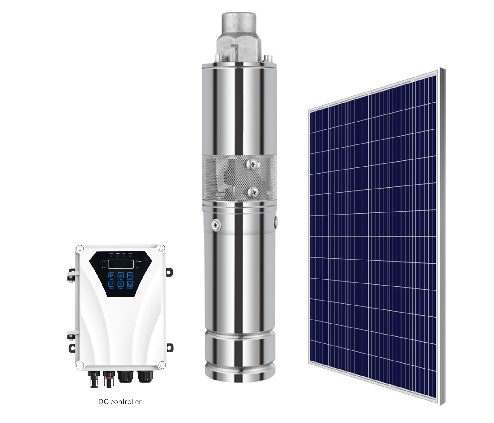 72V 1.1KW 1.5HP 180M  Solar Deep Well Water Pump Deep Well Solar Water Pump Kit With Solar Panel