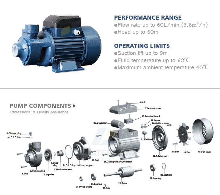 best price india domestic 0.75kw 1hp qb80 electric peripheral water pump pomp