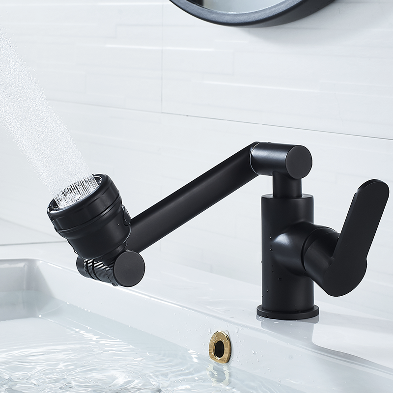 Hot Sales Multifunctional Pulling Black Faucets Three Dimensional Free Rotation Faucet Bathroom