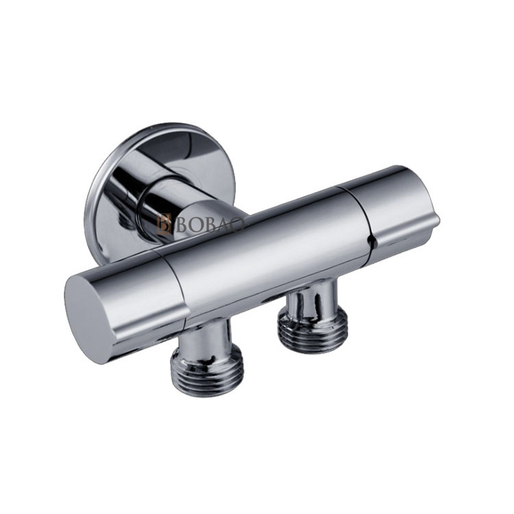 Bathroom Taps Accessory Multi-function Brass Angle Valve With 2 Handle