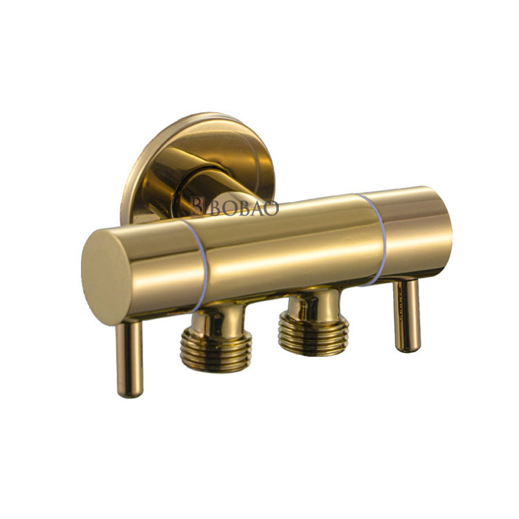 Bathroom Taps Accessory Multi-function Brass Angle Valve With 2 Handle