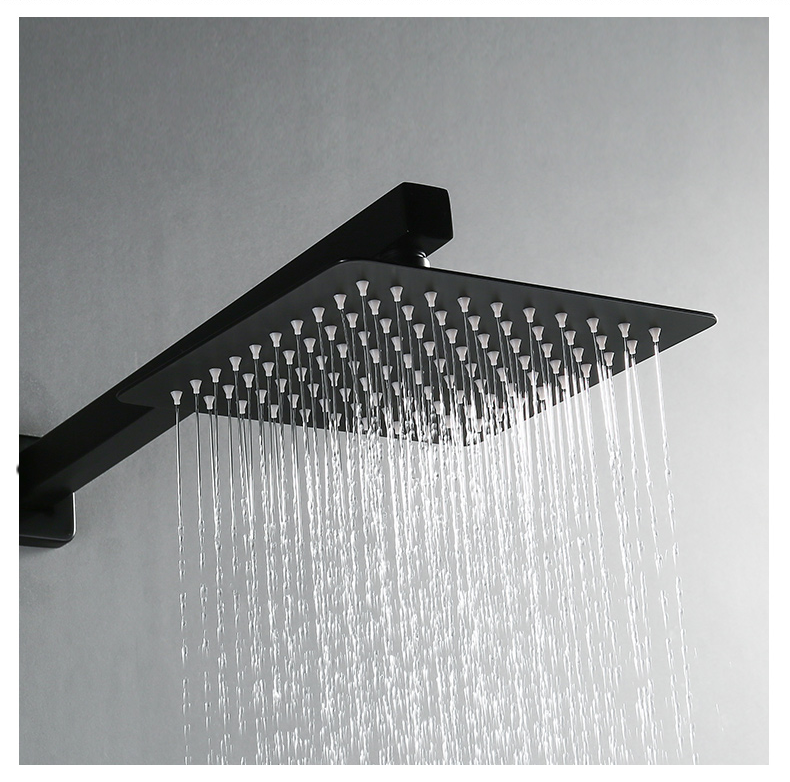 Matte Black Wholesale Two Way Big Waterfall Rain Shower Mixer Set Hotel Bathroom 304 Water Fall Tap Mist Rainfall Faucet