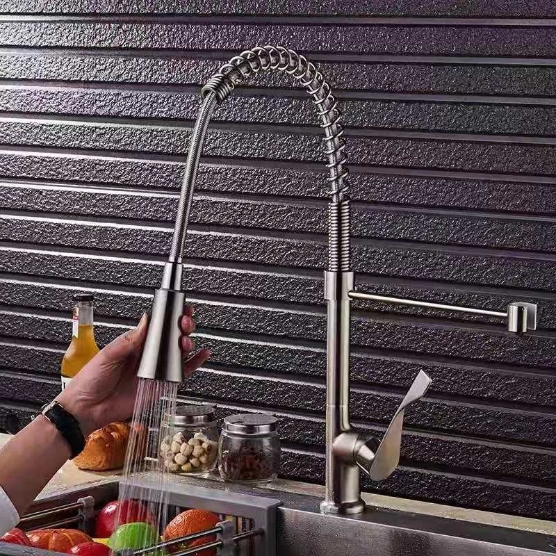 High quality home design kitchen sink shower adjustable stretch kitchen faucet