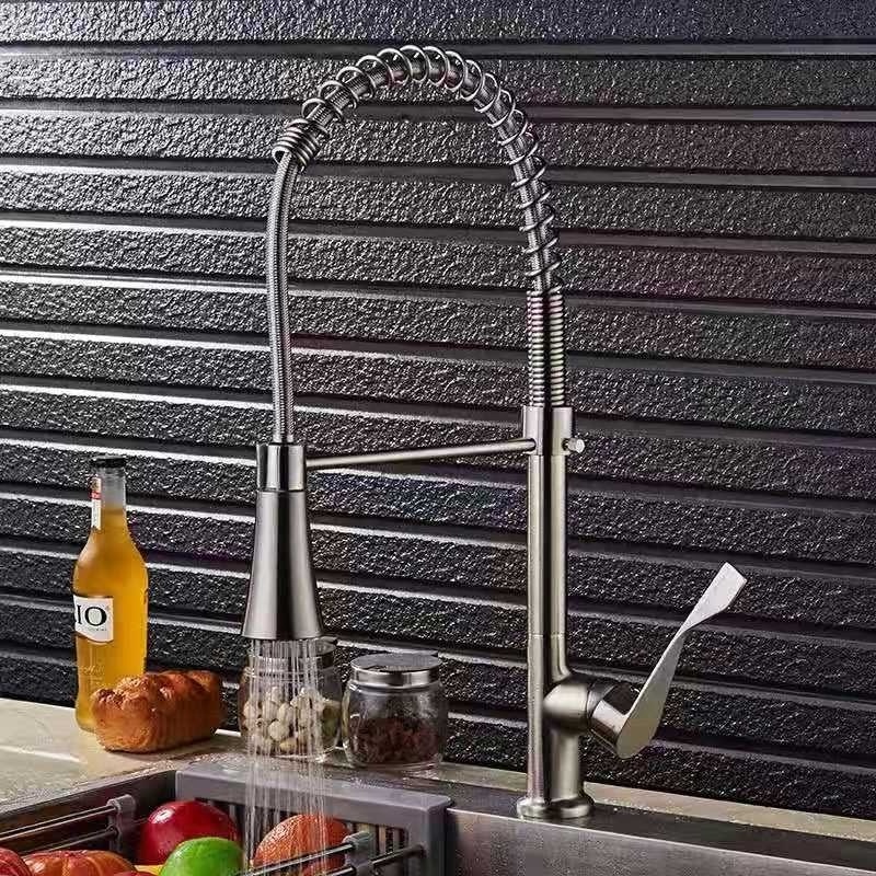 High quality home design kitchen sink shower adjustable stretch kitchen faucet