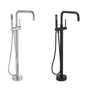 Modern Single Lever Brass Floor Stand shower hose bath Bathtub Faucet