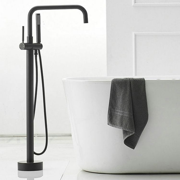 Modern Single Lever Brass Floor Stand shower hose bath Bathtub Faucet