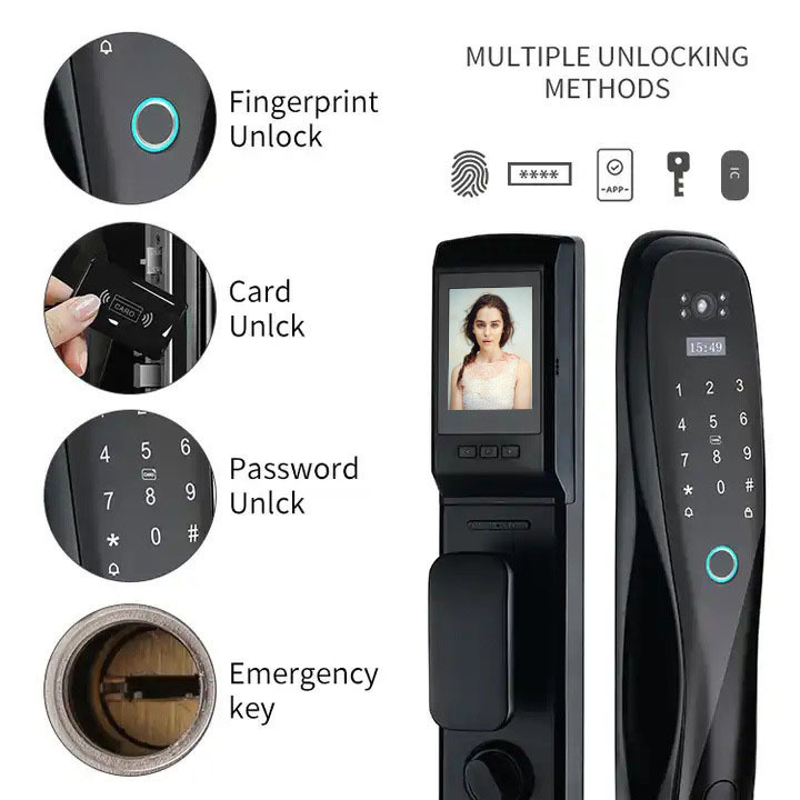 Lock Smart Door Hotel Electronic Security Fingerprint Digital System Lock Wifi Intelligent Double Handle Home Smart Door Lock