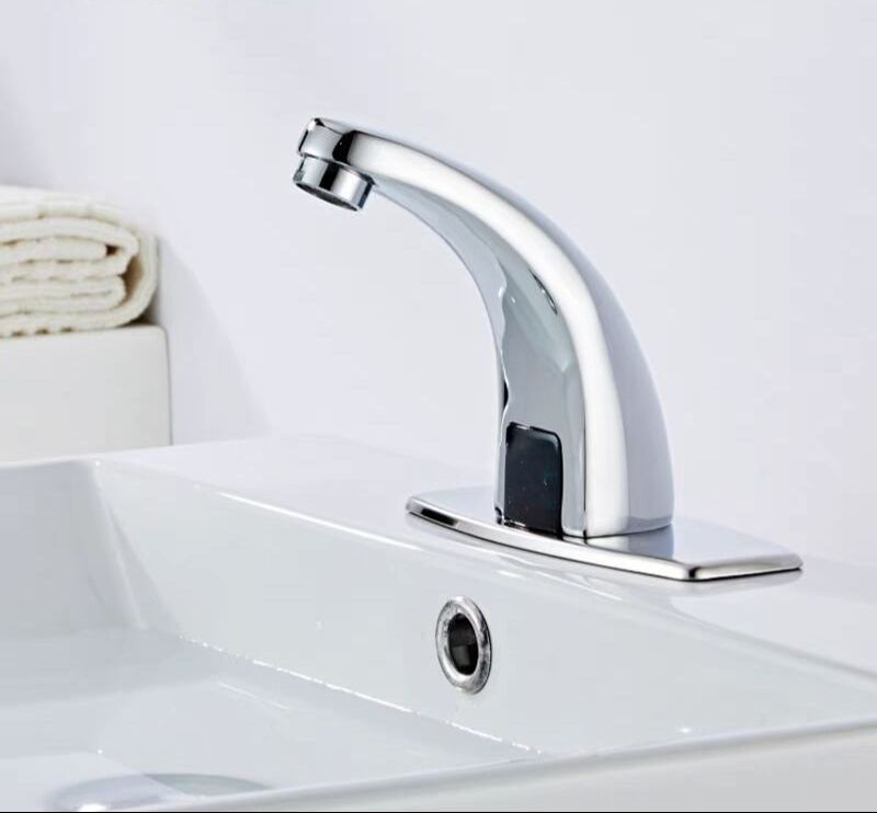 Bathroom Chrome Sensor Basin Faucet Water Taps Sensor Single Cold Basin Faucet