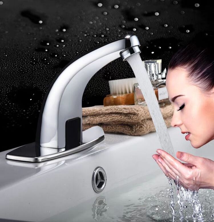 Bathroom Chrome Sensor Basin Faucet Water Taps Sensor Single Cold Basin Faucet