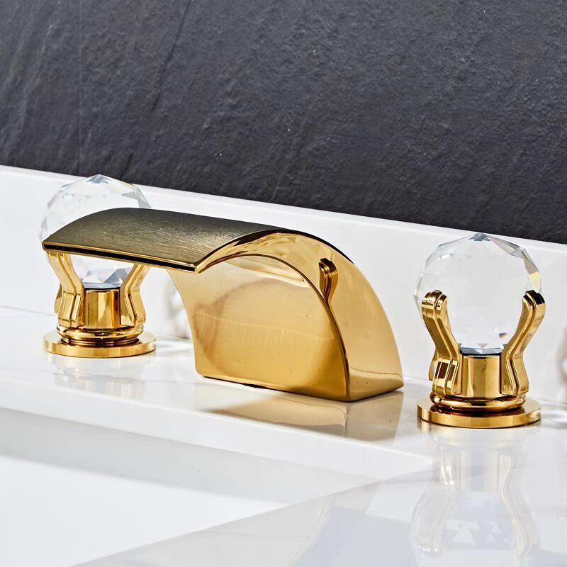 Creative Style Hotel Crystal Faucet Bathroom Hot And Cold 2 Handles Faucet Brass Water Tap Faucet