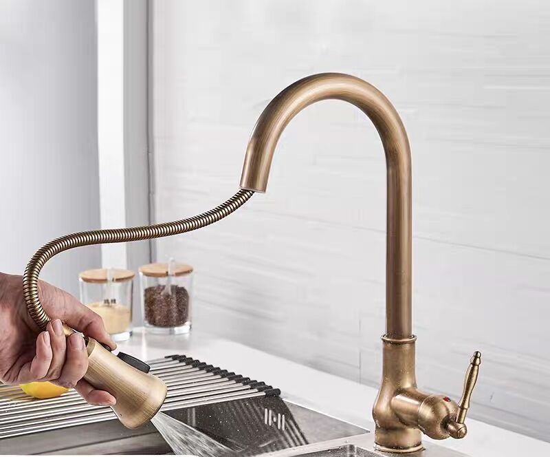 Hot Style Brass Kitchen Faucet Kitchen Tap 360 Degree Pull Out Three Way Kitchen Faucet