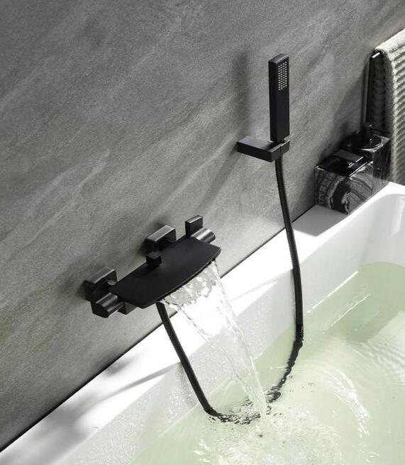 Hot Sale Wall Mounted Bathroom Sanitary Ware Bathtub Faucet Solid Brass Waterfall Bathtub Faucet For Bathtub