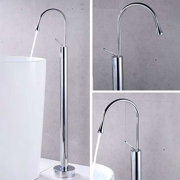 Floor Freestanding Tub Faucet Matte Black Bathroom Faucet Taps Stand Floor Bath Faucet