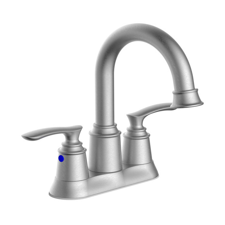 Brushed Nickel Widespread Bathroom Faucet 2 Handle Bathroom Sink Faucet Taps