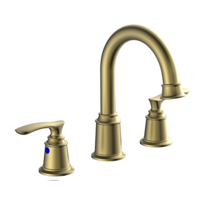 Bathroom Widespread Faucet Separate Basin Faucet Brushed Gold Vanity Sink Faucets Water Taps