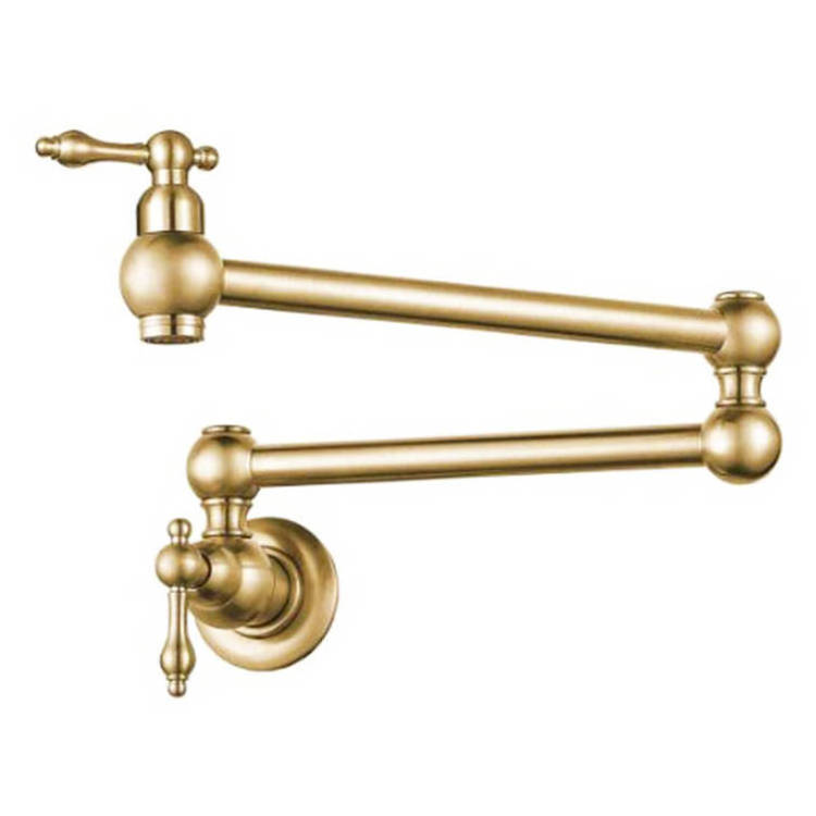 New launched brass pot filler folding swivel wall mounted kitchen sink faucet double handle kitchen faucet tap