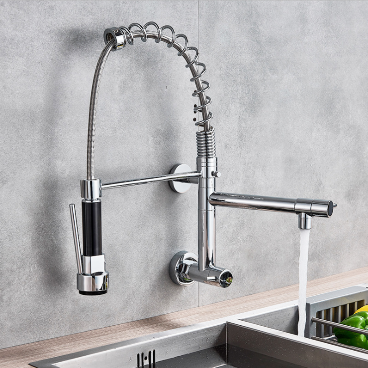 Pull Out Flexible Pre Rinse Spray Water Spring Kitchen Faucet For Business