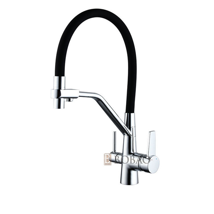 Brass Purifier kitchen faucet Black Chrome Color Pull Down Kitchen Faucet