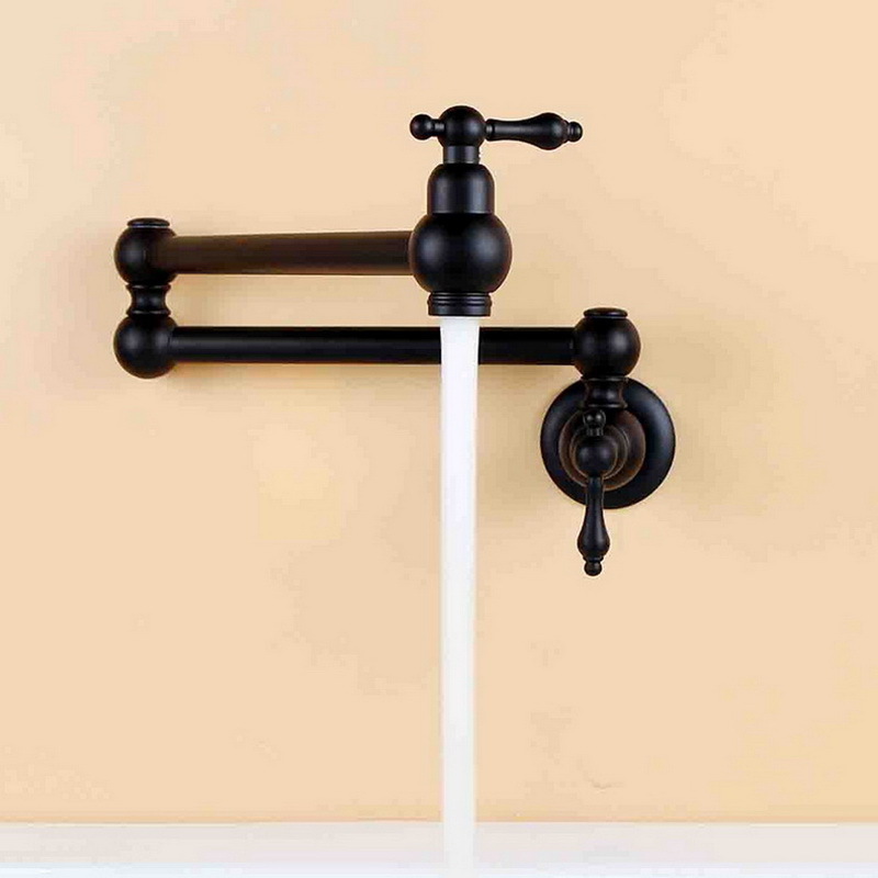 New launched brass pot filler folding swivel wall mounted kitchen sink faucet double handle kitchen faucet tap