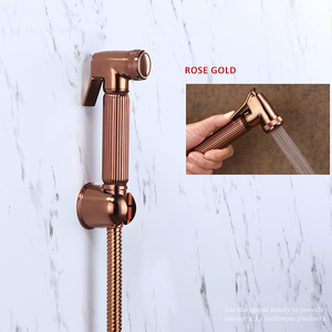 Rose Gold Cloth diaper Hand held Toilet Portable Muslim Shower Shattaf Set Spray Bidet