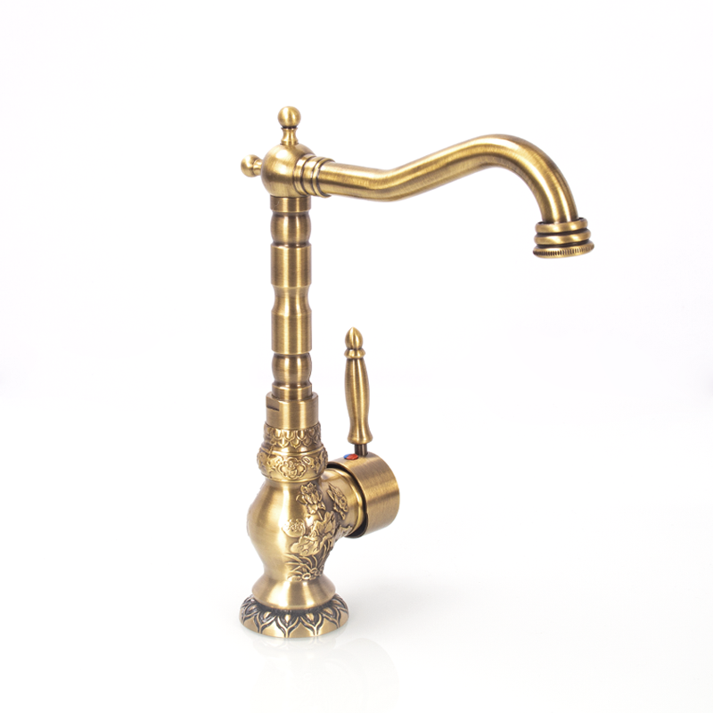 european style producing antique brass tap fittings washbasin mixer bathroom sinksbasin gold one hole faucet