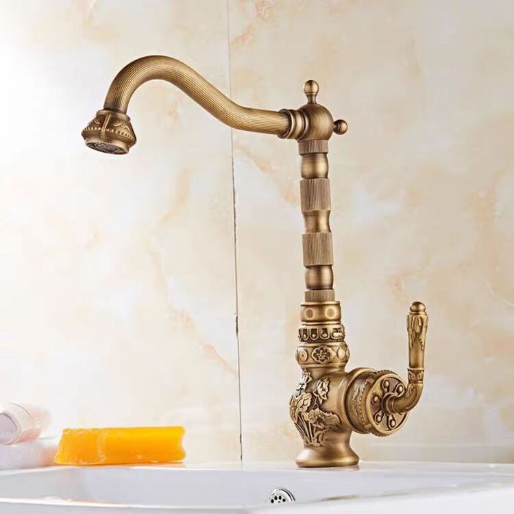 Brass Kitchen Faucet Antique New Design Deck-Mounted Kitchen Faucet For Kitchen Sink Faucet