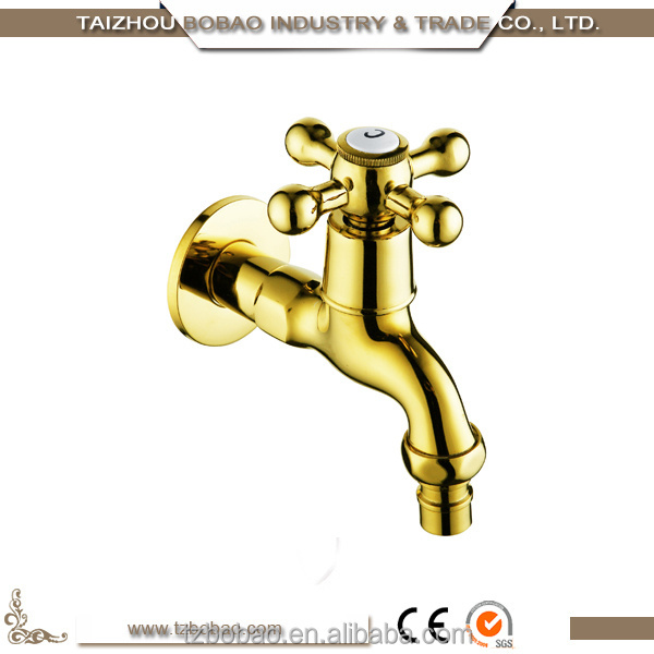 China Cross Handle Antique Brass Bibcock Tap Old Fashioned Brass Decorative Garden Tap Single Handle Brass Outdoor Faucet