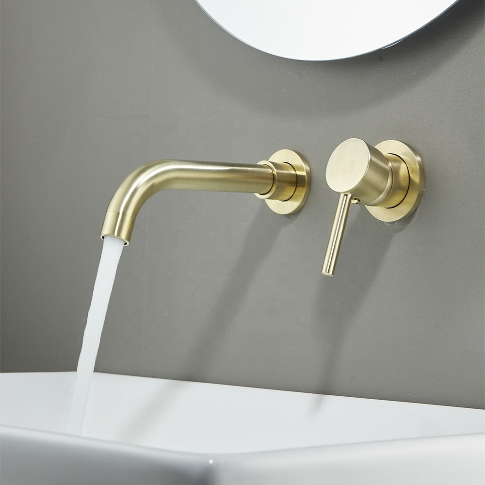 Hot Sale Single Hole Antique Brass Wall Mounted Bathroom Basin Mixer Black Concealed Faucet for basin tap