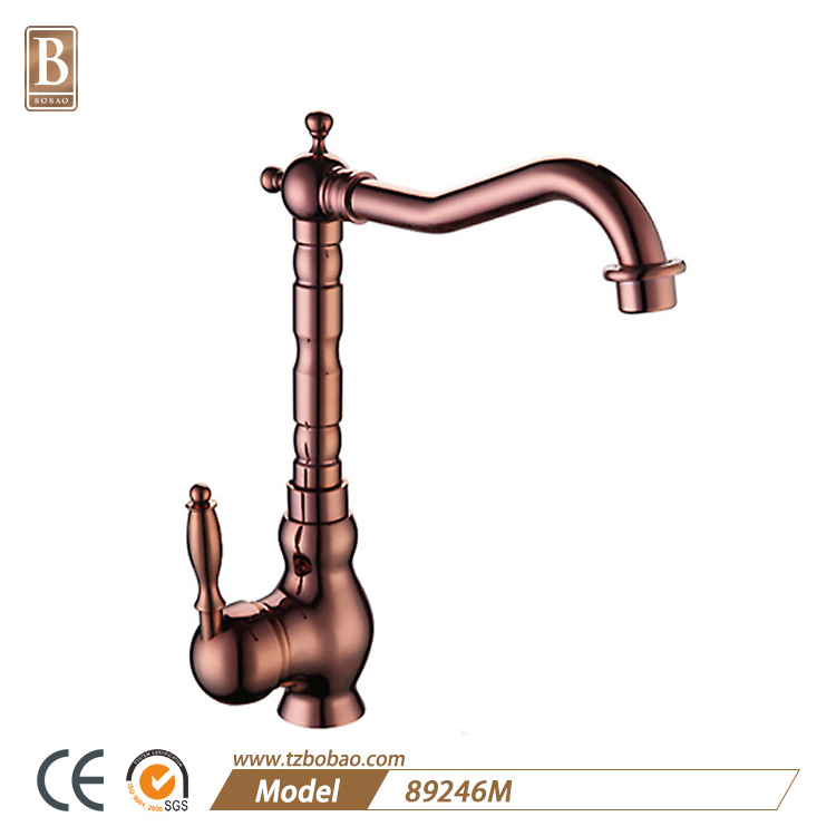 Classic Basin Sink Faucet Antique Brushed Bronze Taps Single Handle Brass Kitchen Faucet