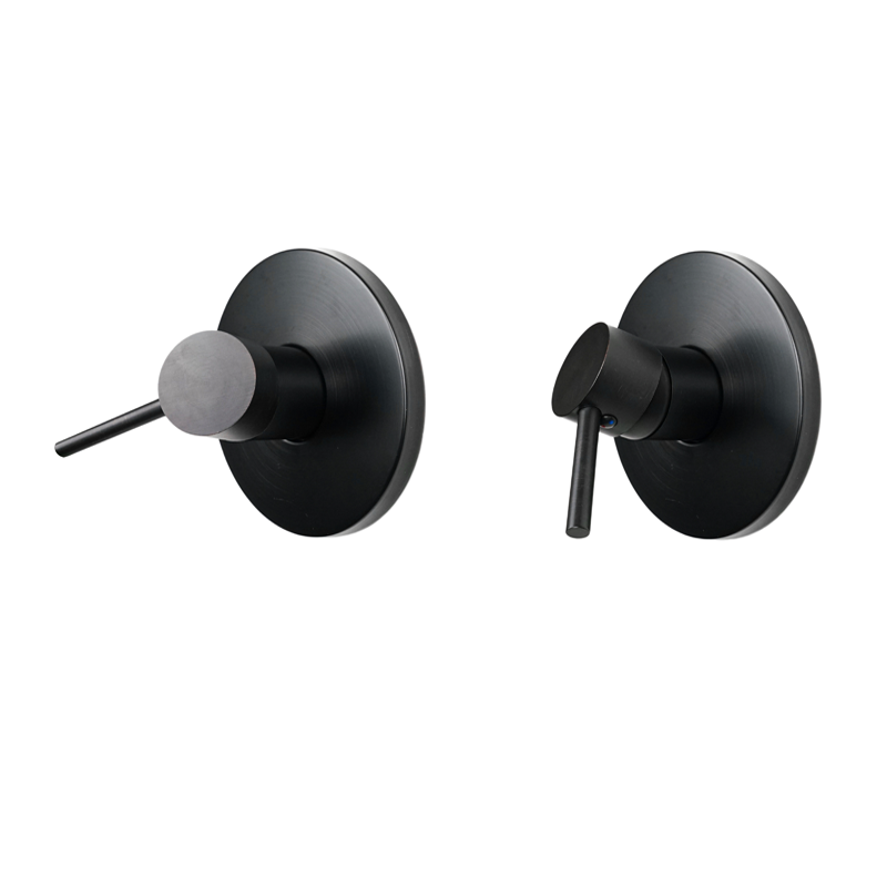 UK Hot Selling Single Handle Matte Black Concealed Install Bath Shower Faucet With Round Shower Head