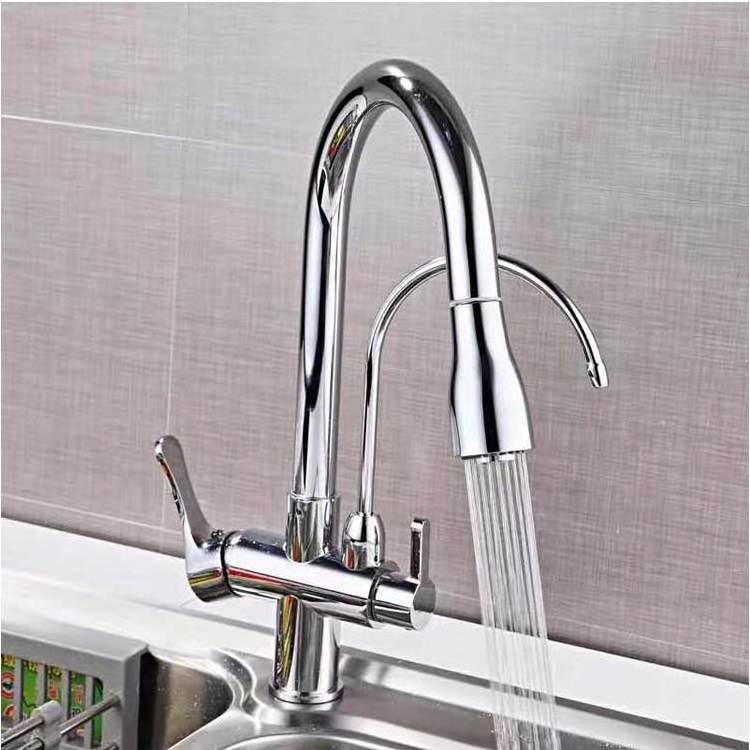 Bobao Drinking Water 3 Way RO Kitchen Faucet Brass CE Modern Contemporary Ceramic Kitchen Tap Mixer Pull Down Kitchen Faucet