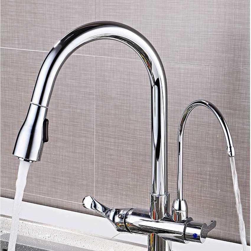 Bobao Drinking Water 3 Way RO Kitchen Faucet Brass CE Modern Contemporary Ceramic Kitchen Tap Mixer Pull Down Kitchen Faucet