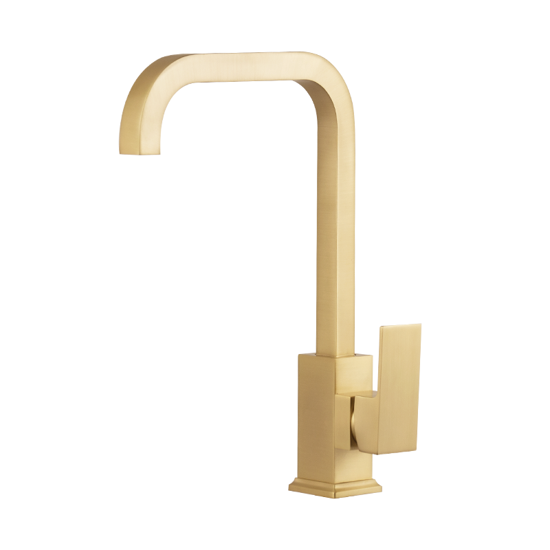 2019 New Arrival Luxury Brass Single Handle Matte Gold Kitchen Faucet Brushed Gold Sink  Kitchen  Faucet