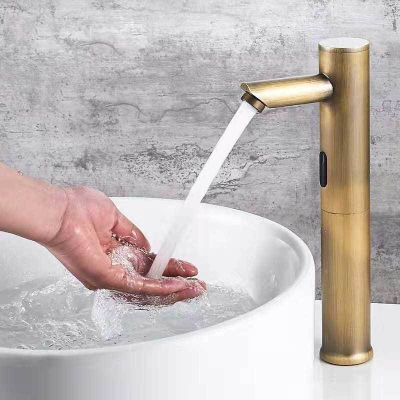 Cheap Automatic Sink Wall Copper Electronic Bathroom Water Tap Mixer Set Industrial Touch Sensor Kitchen Faucet with sensor