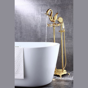 Swan Bathtub Freestanding Bath Taps Antique Claw Foot Tub Faucet with shower