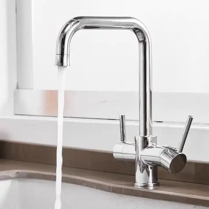 3 way kitchen faucet with pure water flow filter tap 3 way brass water purifier faucet