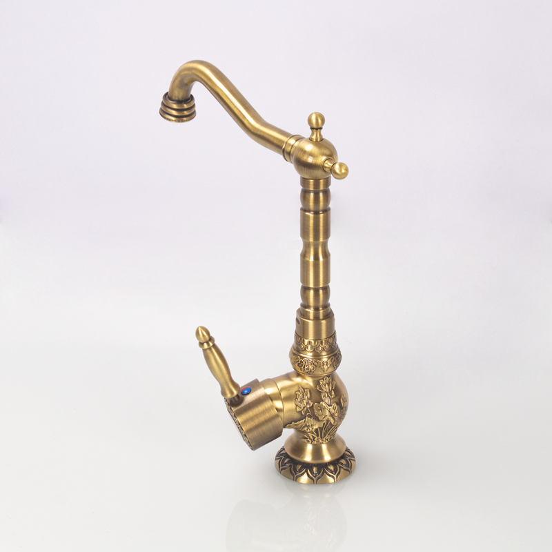 european style producing antique brass tap fittings washbasin mixer bathroom sinksbasin gold one hole faucet