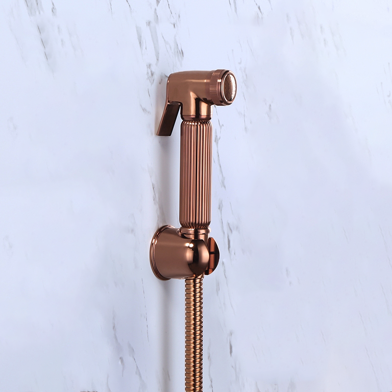 Rose Gold Cloth diaper Hand held Toilet Portable Muslim Shower Shattaf Set Spray Bidet