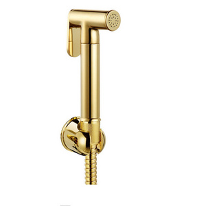 Low Price Wall Mounted Golden Brass Bathroom Handheld Bidet Spray Shattaf For Toilet Bidets