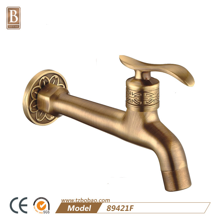 Wall Mounted Water Tap Garden Antique Brass Washing Machine Faucet