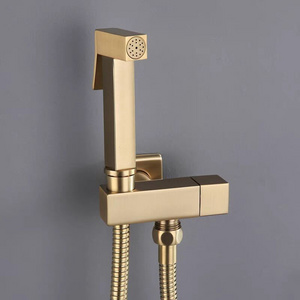 Bathroom Accessories wall mounted Toilet Bidet Spray Set Brushed Gold Bidet Shattaf Faucet Taps