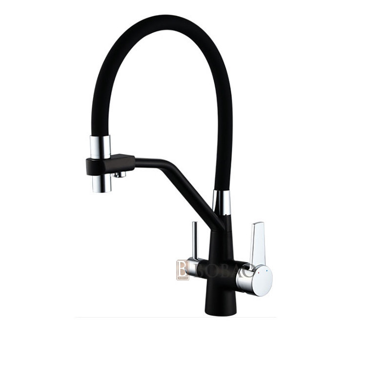 Brass Purifier kitchen faucet Black Chrome Color Pull Down Kitchen Faucet