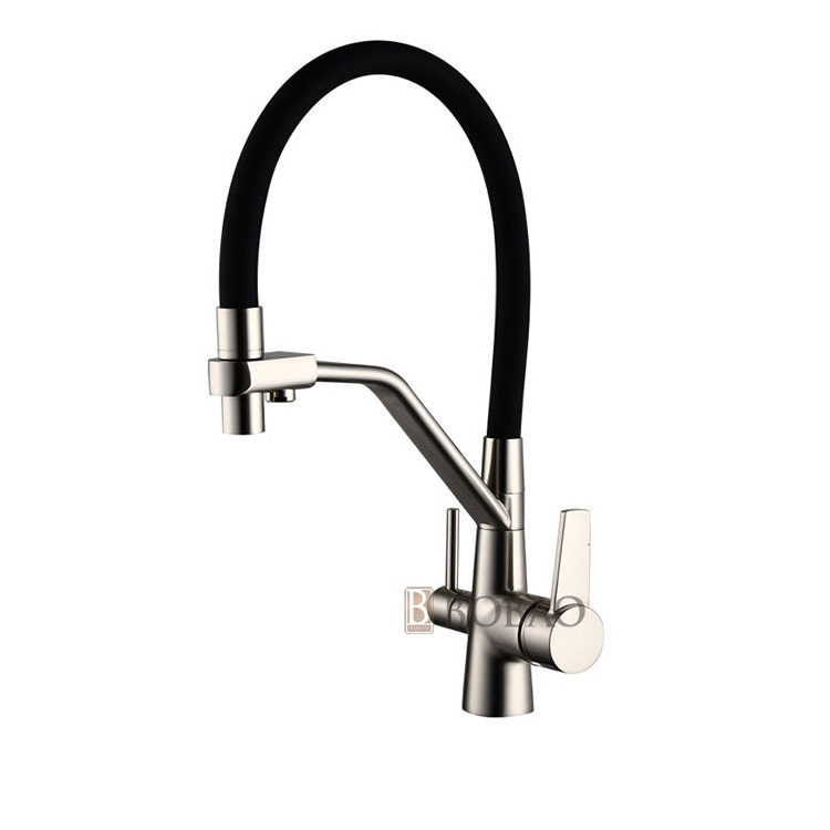 Brass Purifier kitchen faucet Black Chrome Color Pull Down Kitchen Faucet