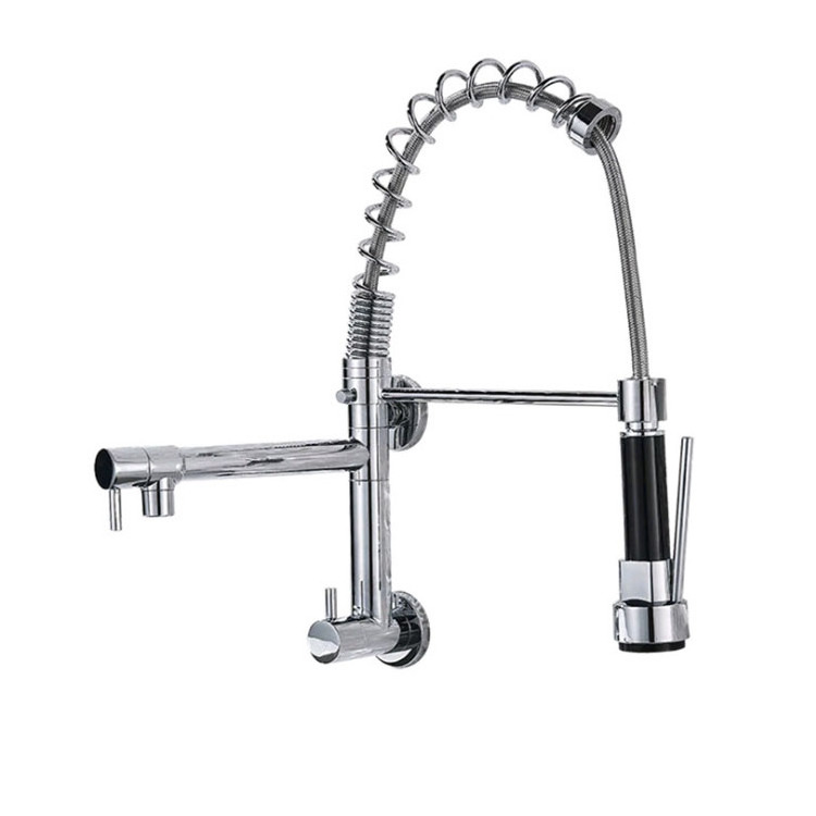 New style in wall kitchen sink faucets luxury pull out spring kitchen faucets