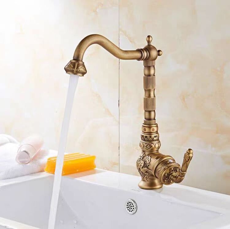 Brass Kitchen Faucet Antique New Design Deck-Mounted Kitchen Faucet For Kitchen Sink Faucet