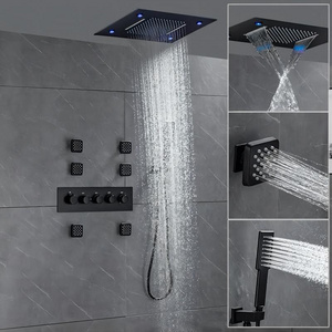 Concealed Black Bathroom Faucets Shower Set Rain Mixer Brass Shower Faucet Ceiling Rain Shower