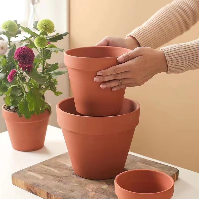 Terracotta Pot Clay 2,3,4,5,6,7 inch Ceramic Pottery Planter Cactus Flower Genus Mammillaria Pots with Drainage Hole