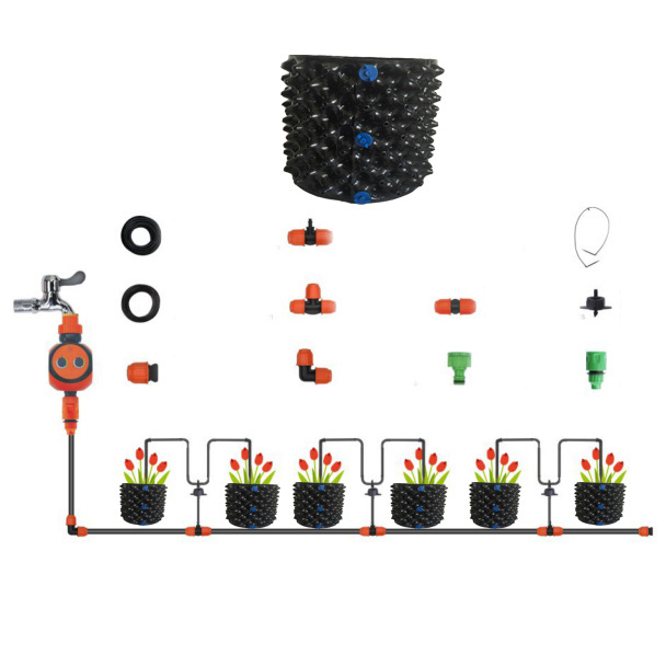 Automatic Micro Irrigation Kits With Air Pruning Pots Distribution Tubing Hose Suit for Garden Greenhouse Flower Bed Patio Lawn