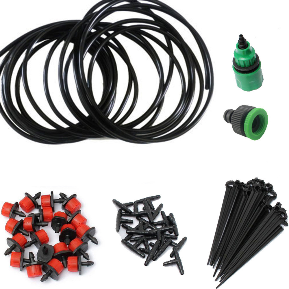 Automatic Micro Irrigation Kits With Air Pruning Pots Distribution Tubing Hose Suit for Garden Greenhouse Flower Bed Patio Lawn